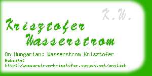 krisztofer wasserstrom business card